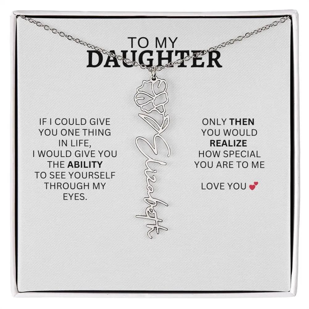 Necklace for Daughter | I Love You - Birth Necklace
