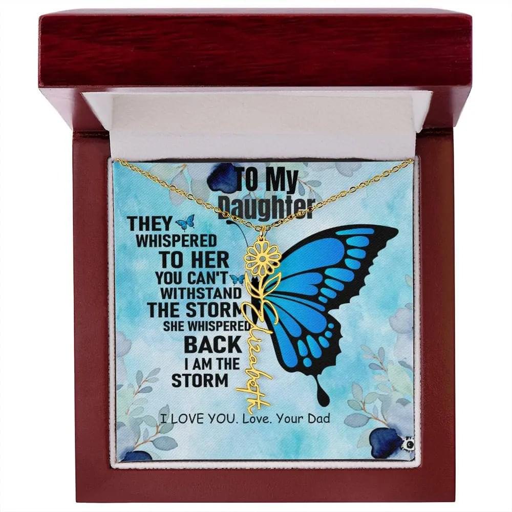 Necklace From Dad to Daughter I To My Daughter | I Love You - Birth Necklace