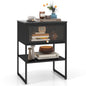 Nightstand with Flip up Door Storage Shelf