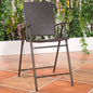 Set of 4 Folding Rattan Bar Chairs with Footrests and Armrests for Outdoors and Indoors