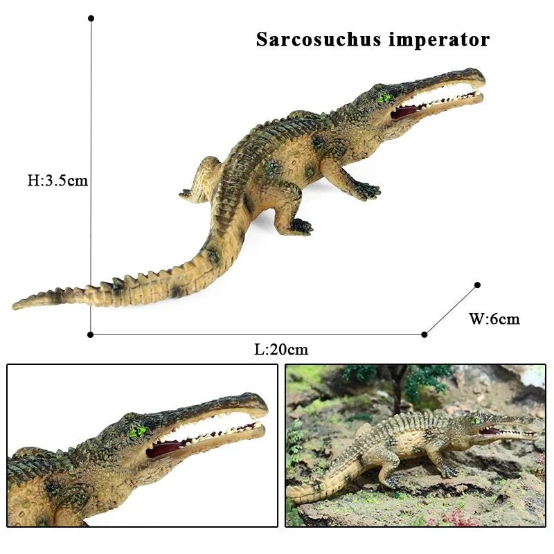 Sarcosuchus Crocodile Action Figure | Hand-Painted Wild Animal Model