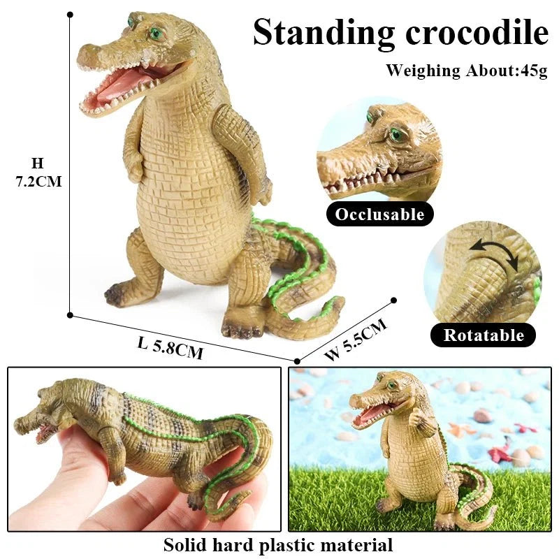 Sarcosuchus Crocodile Action Figure | Hand-Painted Wild Animal Model