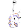Pink Purple Mane Youthful Unicorn Belly Ring