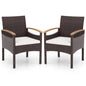 Patio Dining Chairs Set of 2/4 with Acacia Wood Armrest and Heavy Duty Metal Frame