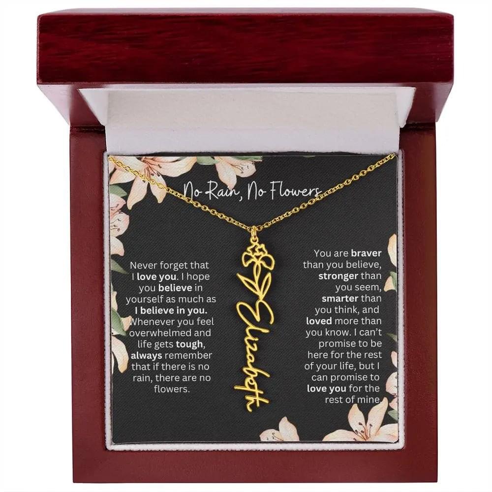 Personalized Flower Necklace