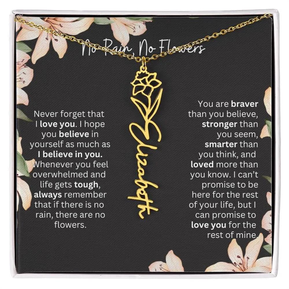 Personalized Flower Necklace