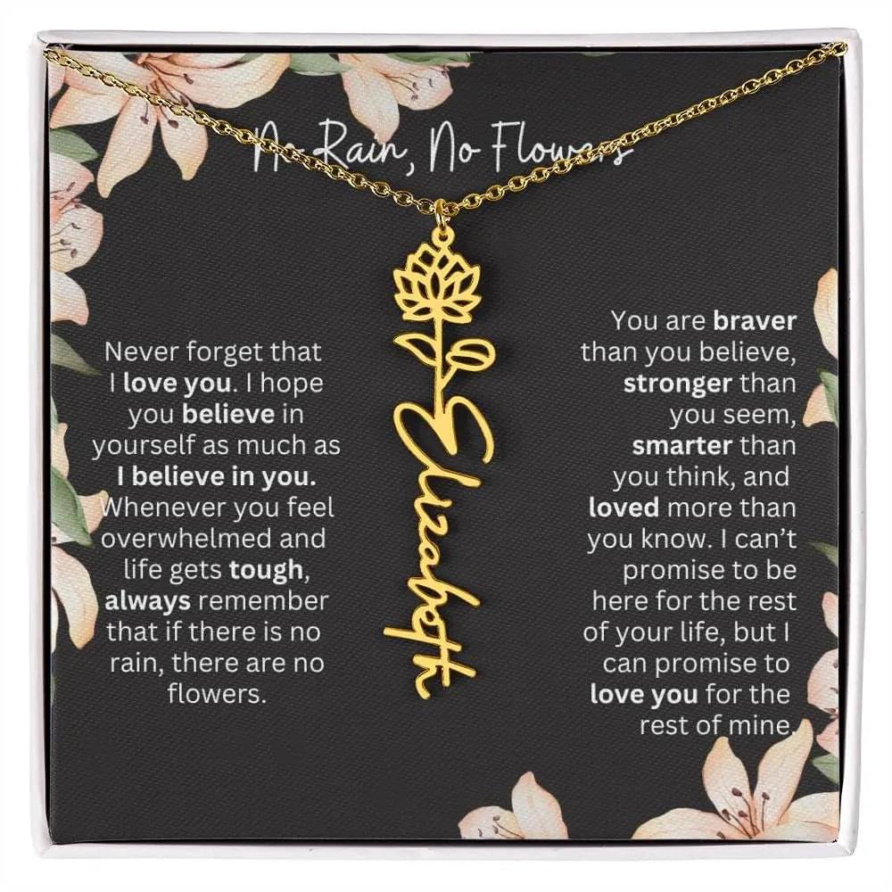 Personalized Flower Necklace