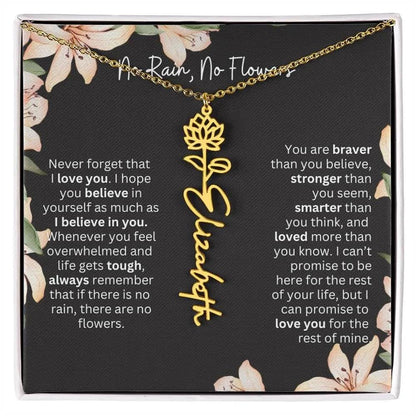 Personalized Flower Necklace