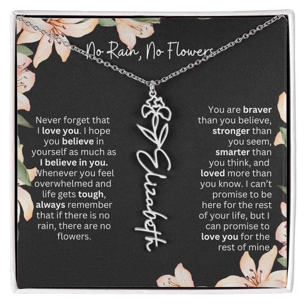 Personalized Flower Necklace