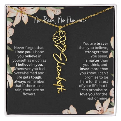 Personalized Flower Necklace