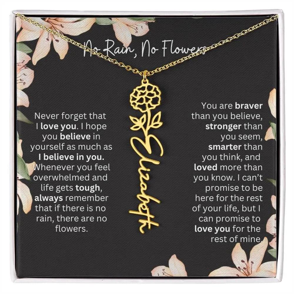 Personalized Flower Necklace