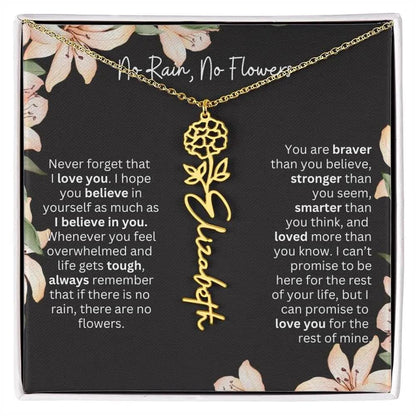 Personalized Flower Necklace