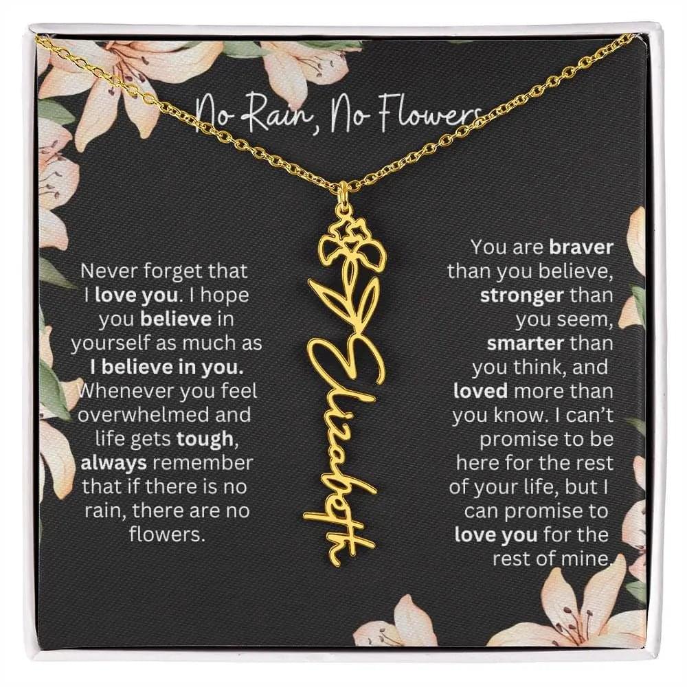 Personalized Flower Necklace