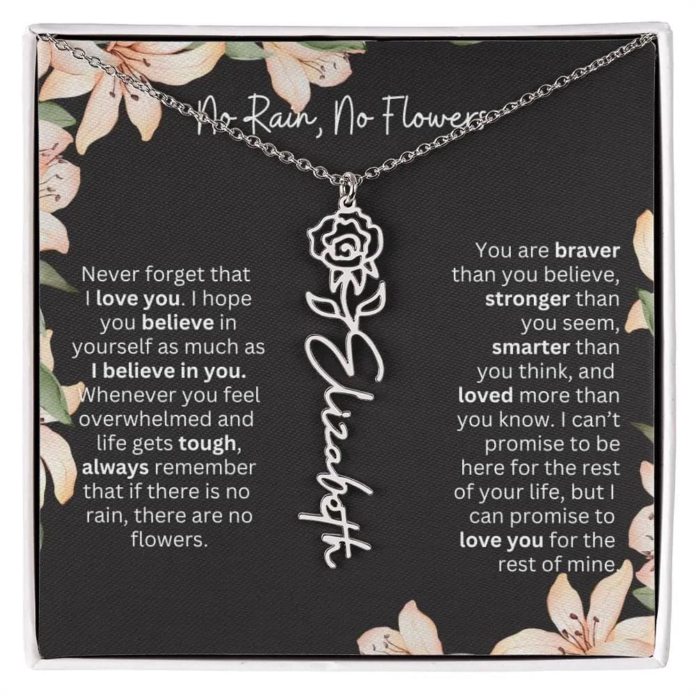 Personalized Flower Necklace