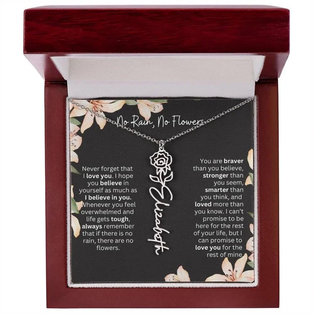 Personalized Flower Necklace