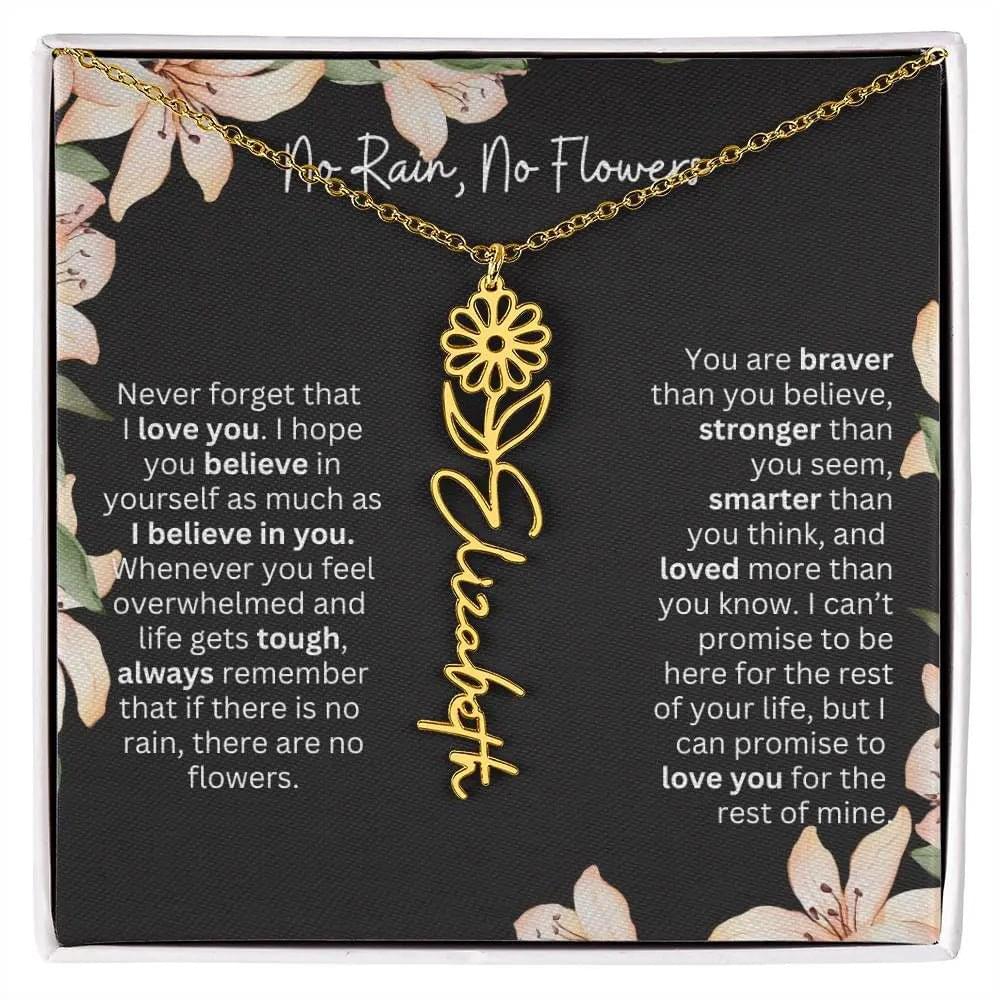 Personalized Flower Necklace