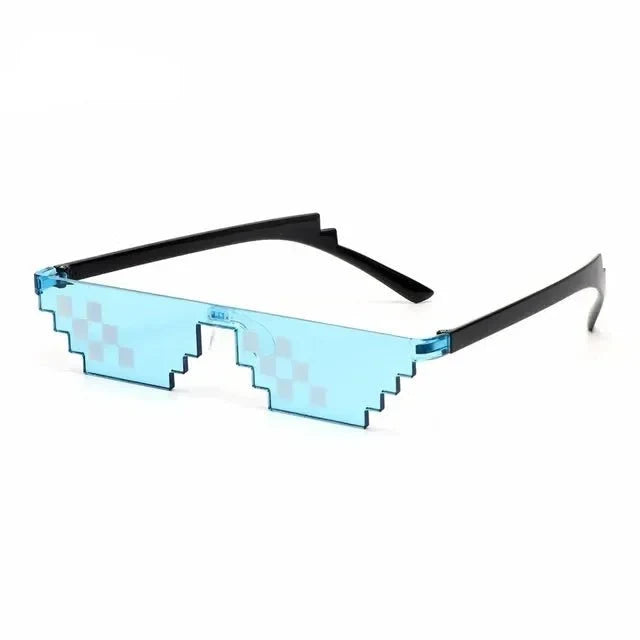 Pixel Mosaic Sunglasses | Funny Retro Gamer Glasses for Party and Cosplay