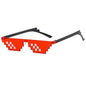 Pixel Mosaic Sunglasses | Funny Retro Gamer Glasses for Party and Cosplay