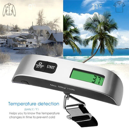 Portable Digital Hanging Scale | 50kg LCD Luggage Weight Balance for Travel