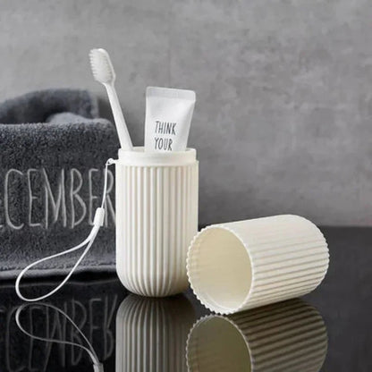Portable Toothbrush Cup | Travel Toothpaste Holder and Toiletry Storage Case Organizer