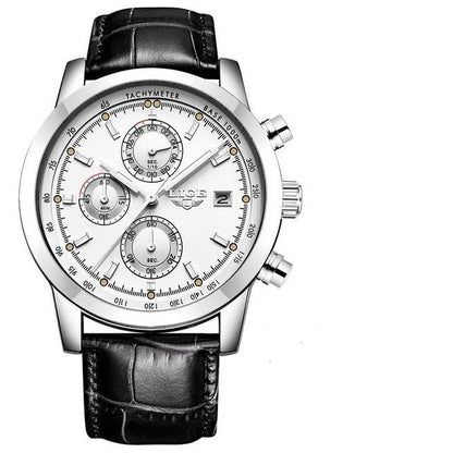 Men's  Waterproof Watch With Chronometers Date Display And Fluorescent Pointers Excellent Look Perfect Gift