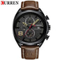 Men's Retro Square-Round Waterproof Watch With Chronometers And Leather Belts Excellent Design Perfect Gift
