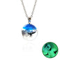 Resin Rould Ball Moon Pendant Necklace Women Blue Sky White Cloud Necklace