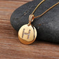 Girls Initial Letter Necklace Gold 26 Letters Charm Necklaces Pendants Copper