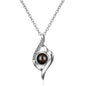 100 languages of love necklace Projection Pendant Necklace For Women Crystal Jewelry