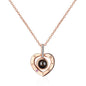100 languages of love necklace Projection Pendant Necklace For Women Crystal Jewelry
