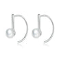 nowadaysfashion Sterling Silver Elegant Round Pure Love Pearl Drop Earrings