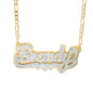 nowadaysfashion Double plate name chokers Silver name chokers Personalized Curb chain name chokers Name plate necklace