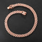 Gold Necklace +Watch+Bracelet Miami Curb Cuban Chain Gold Full Iced Out Paved Rhinestones CZ Bling
