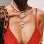 29 stylish Gold necklace on neck Gold chain Women's jewelry layered accesories