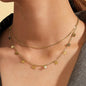 29 stylish Gold necklace on neck Gold chain Women's jewelry layered accesories