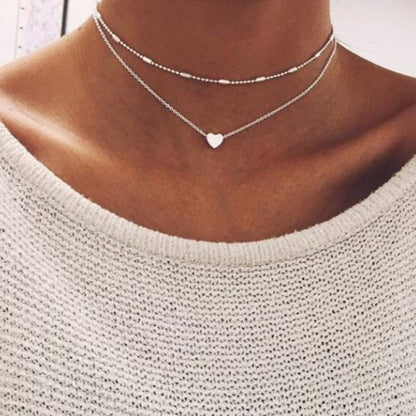 29 stylish Gold necklace on neck Gold chain Women's jewelry layered accesories