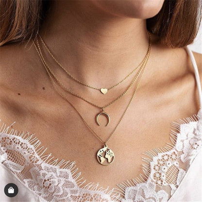 29 stylish Gold necklace on neck Gold chain Women's jewelry layered accesories