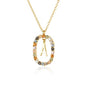 Sterling Silver Gold 26 Alphabet B J P Letters A M Initial Long Chain Necklace Summer Colorful Zircon Ovals