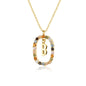 Sterling Silver Gold 26 Alphabet B J P Letters A M Initial Long Chain Necklace Summer Colorful Zircon Ovals