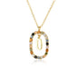 Sterling Silver Gold 26 Alphabet B J P Letters A M Initial Long Chain Necklace Summer Colorful Zircon Ovals