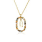 Sterling Silver Gold 26 Alphabet B J P Letters A M Initial Long Chain Necklace Summer Colorful Zircon Ovals
