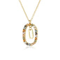 Sterling Silver Gold 26 Alphabet B J P Letters A M Initial Long Chain Necklace Summer Colorful Zircon Ovals