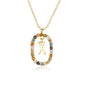 Sterling Silver Gold 26 Alphabet B J P Letters A M Initial Long Chain Necklace Summer Colorful Zircon Ovals