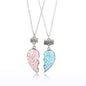 couple necklaces Sequin Stitching Heart Broken Best Friends Necklace Gifts 2PCS/Set