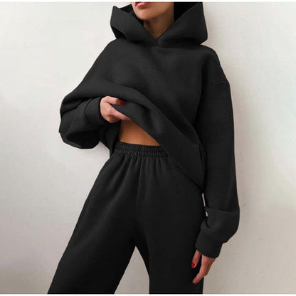 Tracksuit  Fleece Sweatshirts Two Piece Set Oversized Sports Hoodie Suit