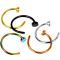 20G 5/16 Multi Color Nose Hoop Set of 5
