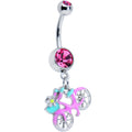 Pink Gem Pop A Wheelie Bike Dangle Belly Ring