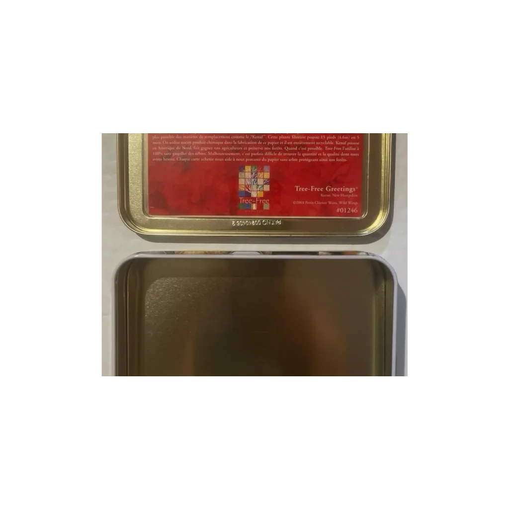Persis Clayton Weirs Cat Companions Tin 🃏 Tree-Free Greetings 2004 Photo Frame Keepsake, New Hampshire Kenaf Paper Cat Note Card Caddy