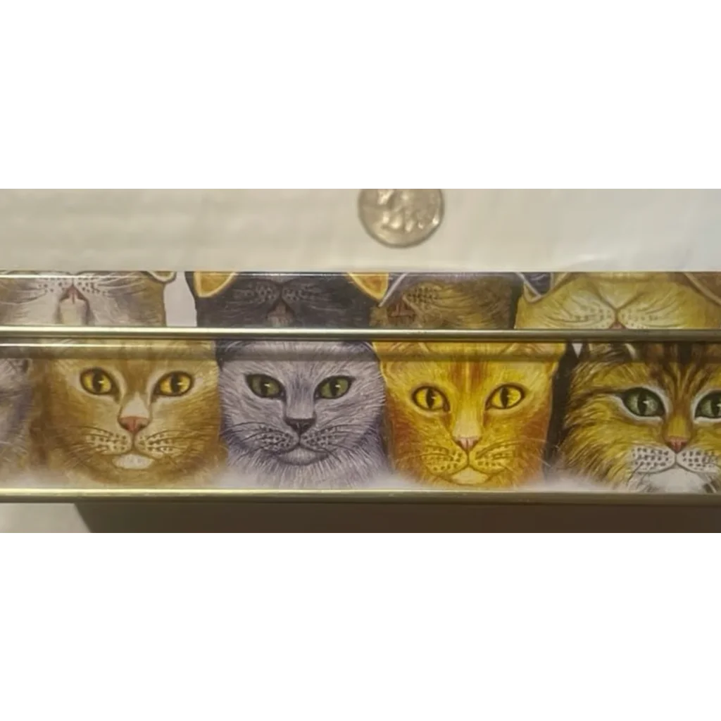 Persis Clayton Weirs Cat Companions Tin 🃏 Tree-Free Greetings 2004 Photo Frame Keepsake, New Hampshire Kenaf Paper Cat Note Card Caddy