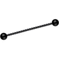 Black IP Seriously Twisted Industrial Barbell Earring 38mm